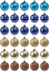 Набор шаров 30шт 6см, золото+синий+голубой+кофе, SYQC-0124124