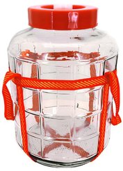 Банка стеклянная 12л с гидрозатворной крышкой 