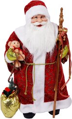 Фигура Дед Мороз в красной шубе с подарками и посохом L39 W26 H65см