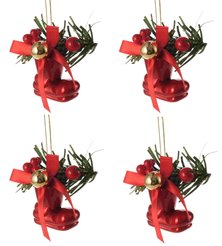 Набор украшений Сапожки 4шт 3,5х4х2см, красный, SYQC-0123172