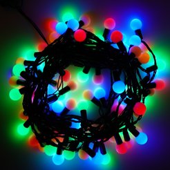 Электрогирлянда шары 2,2см универсальная 10м 80LED,разноцветный С20ball-80M