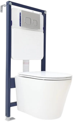 Комплект системы инсталляции Alcora Grant с унитазом Arte Tornado DPL + кнопка матовый хром