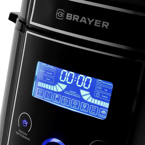 Мультиварка-скороварка Brayer BR2401 1000Вт 6л 12 программ