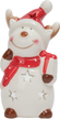 Фигурка керамическая Олень с подарком 14см, красно-белый, SYTCB-3825149