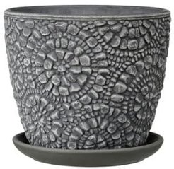 Горшок бетонный Камешки d18см h15см v2,2л, бутон, серый