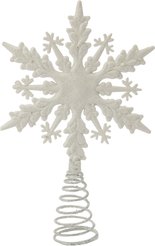 Верхушка елочная Снежинка 20,5х13см белый/глиттер, SYSDX-3524038