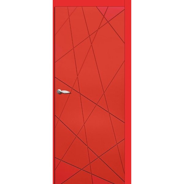 Дверь ДГ Геометрия эмаль красная 70х200
