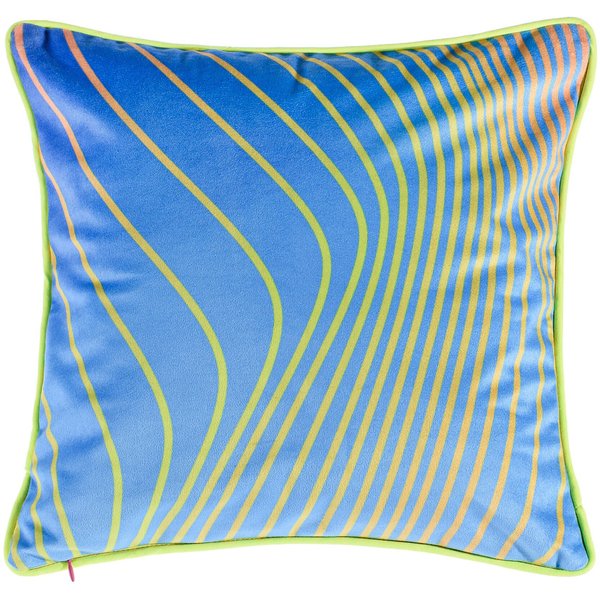 Подушка декоративная Karim 40х40см на потайной молнии, двусторонняя синий фиолетовый желтый