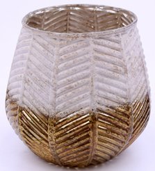 Подсвечник декоративный стеклянный 110х110х100 золотистый