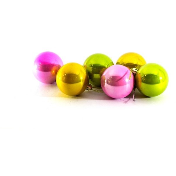 Набор из 6 шаров 60мм желтый/зеленый/розовый SY-1438
