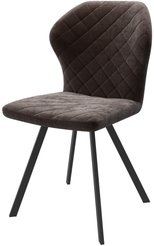 Стул кухонный Mamadoma Robby D-R b29 43х40х84см велюр/металл, коричневый/черный, поворотный
