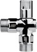 Кран латунный хромированный угловой MPF 1/2"х1/2" наружная резьба,ручка сверху