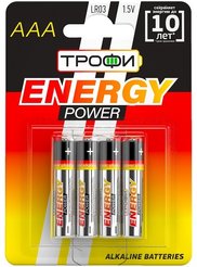 Батарейка алкалиновая Трофи LR03 4BL ENERGY POWER 4шт