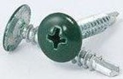 Саморез с прессшайбой со сверлом зеленый RAL 6005 4,2х16 (150шт) №393
