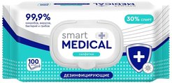 Салфетки дезинфицирующие Smart medical №100 с пласт.клапаном