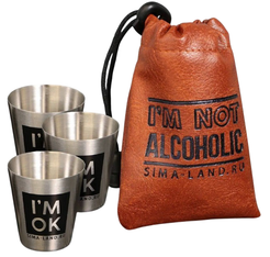 Набор стопок I'm not alcoholic 30мл 3шт нерж.сталь, чехол
