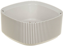 Кашпо пластиковое Стрип 20х20см h9,1см v1,6л, кремовый, с вставкой