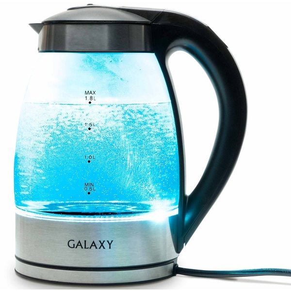 Чайник электрический Galaxy GL 0556 2200Вт 1,8л стекло, с подогревом