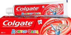 Паста зубная детская Colgate 50мл Доктор Заяц Со вкусом Клубники 2+