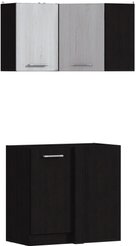 Комплект угловых шкафов Виктория Венге/Дуб Санремо белый, без столешницы