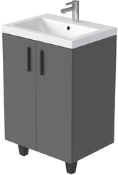 Тумба напольная VEIN 60см антрацит в комплекте с раковиной