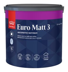 Краска интерьерная EURO Matt 3 глубокоматовая белая (2,7л)