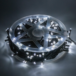 Электрогирлянда внешняя Нить 20м 200LED IP44, холодный белый, 8 режимов, с коннектором, черный кабель