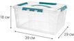 Контейнер д/хранения Econova Grand box 15,3л 39х29х18см с ручкой, замки, голубой ПП