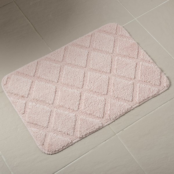 Коврик для ванной комнаты 40х60см Rombo розовый, микрофибра