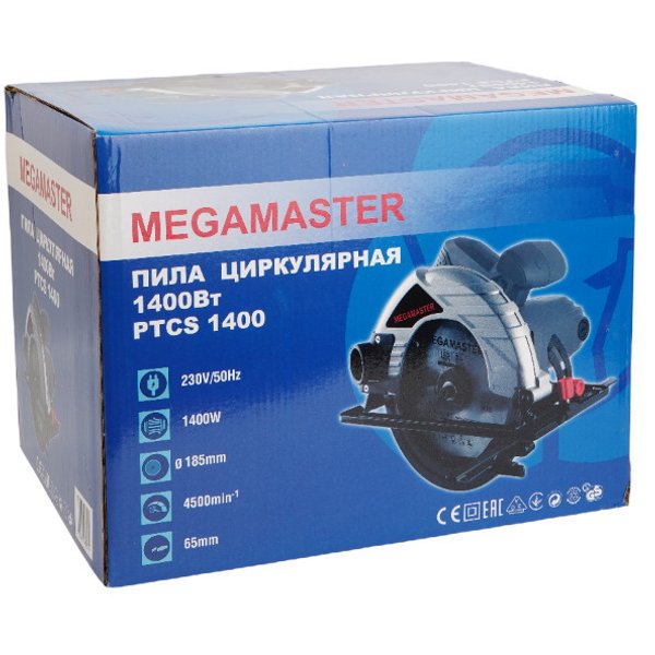 Пила циркулярная Megamaster PTCS1400, 1400Вт, 185мм