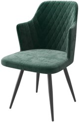 Стул кухонный Mamadoma Freddy-R1 b10 46х44х86см велюр/металл, зеленый/черный, поворотный