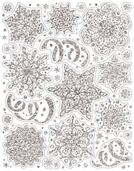 Украшение новогоднее оконное Magic Time Серебристые снежинки 30x38см арт.90274