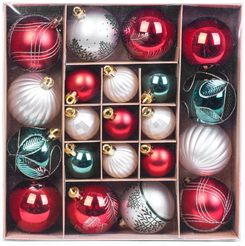 Набор шаров 21шт 4-6см красный+белый+зеленый EUSYQB-0125015