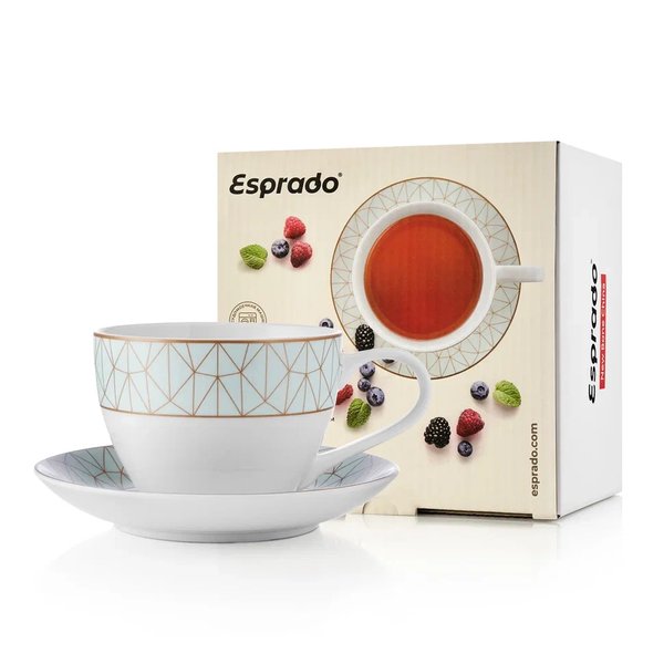 Пара чайная Esprado Mosaica Mint 315мл мятный, фарфор