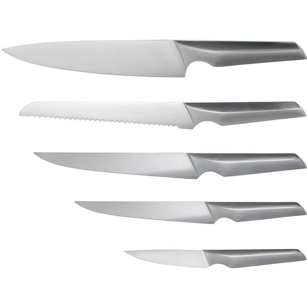 Набор ножей TalleR Стивентон 5 предметов нерж.сталь+подставка,дерево