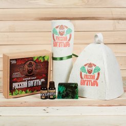 Набор банный в подарочной коробке из 5-и предметов Русский богатырь