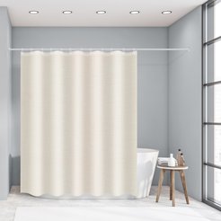 Штора для ванной 200х180см Экрю, полиэстер, бежевый