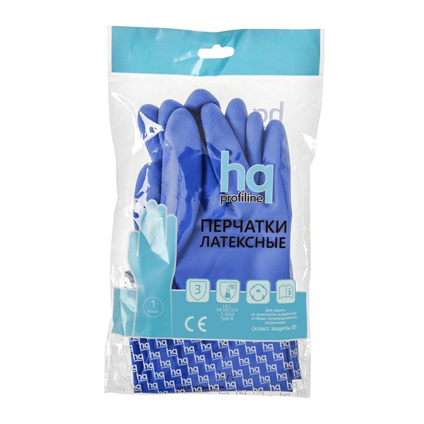 Перчатки латексные HQ Profiline XL синие