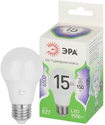 Лампочка светодиодная ЭРА GREEN LINE LED A60-15W-865-E27 GL E27 15 Вт груша холодный свет