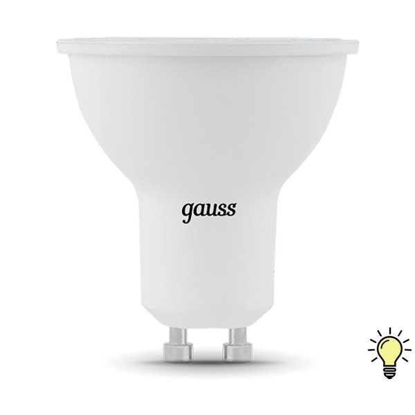 Лампа светодиодная Gauss MR16 7W GU10 3000K свет теплый