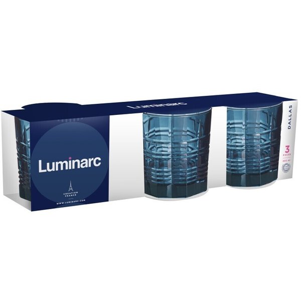 Набор стаканов Luminarc Dallas Лондон Топаз 300мл 3шт низкие, стекло
