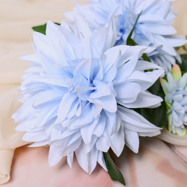 Цветок искусственный Георгин садовый галант 11х61см, голубой 
