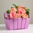 Кашпо деревянное Мария 25×16×17см  ручки боковые, МДФ, сирень
