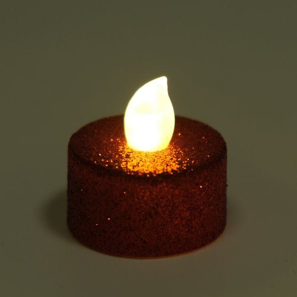 Набор свечей светодиодных 4шт 3,5х2см, цвет: красный, теплый белый свет, на батарейках LR1130, SYLZB-2323108