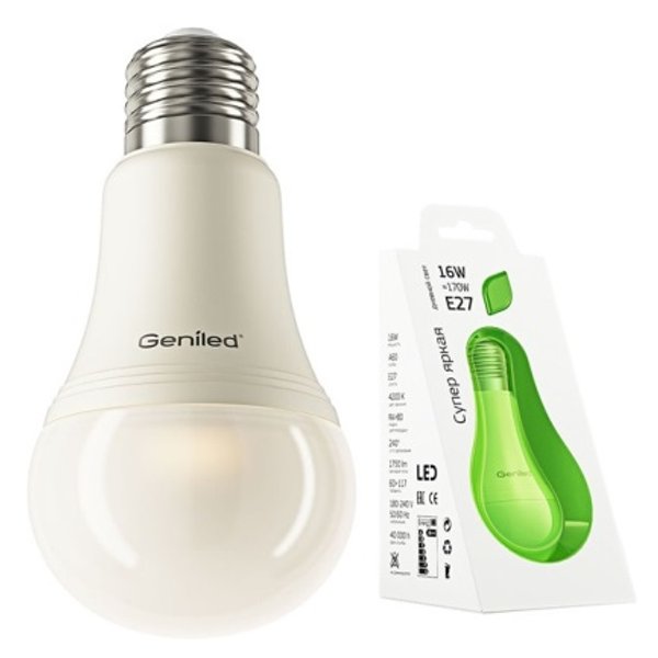 Лампа светодиодная Geniled 16Вт Е27 груша 4200К свет холодный