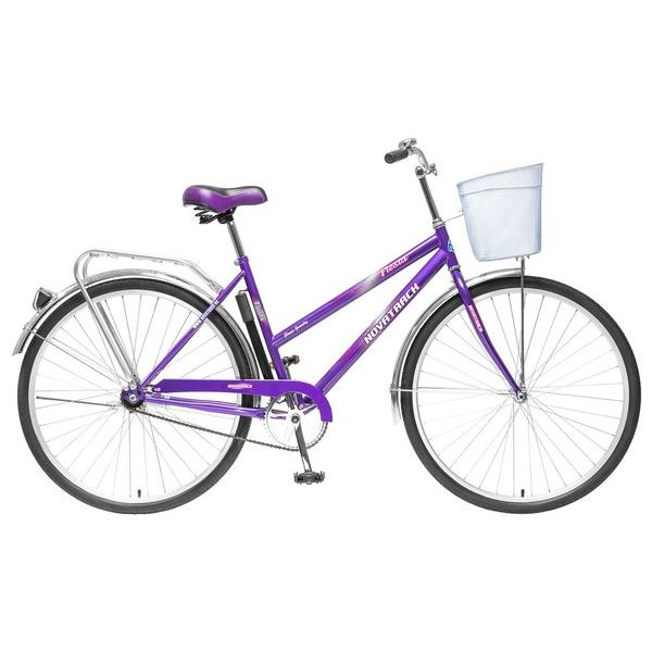 Велосипед Novatrack 28" дорожный Lady Fiesta,фиолетовый+передняя корзина 098627