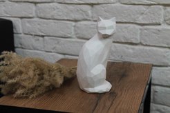 Статуэтка декоративная Кошка 18см белая