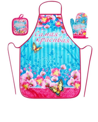 Набор 3 предмета Collorista Самая красивая (фартук 50х70см, варежка-прихватка 18х28см, прихватка)