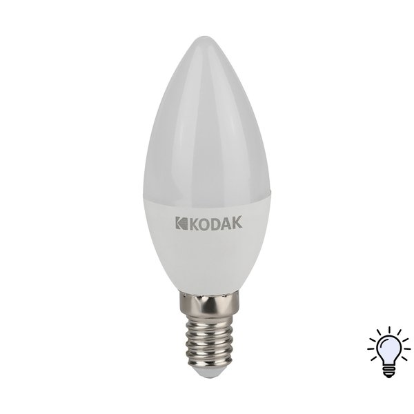 Лампа светодиодная Kodak B35-7W-840-E14 7Вт Е14 свеча 4000К свет нейтральный белый