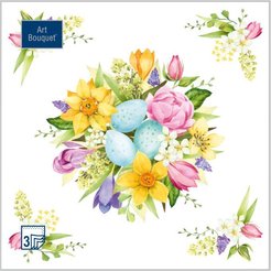 Салфетки бумажные Bouquet 20шт 33х33см Букет на праздник 3-слойные